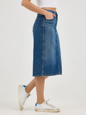 Womens Legendary Back Slit Denim Skirt:Eat It Up:10 alternative view 3