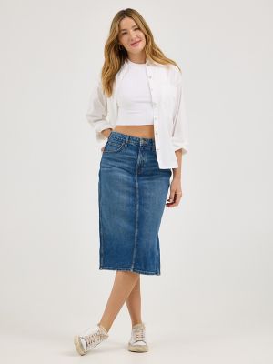 Women's Legendary Back Slit Denim Skirt