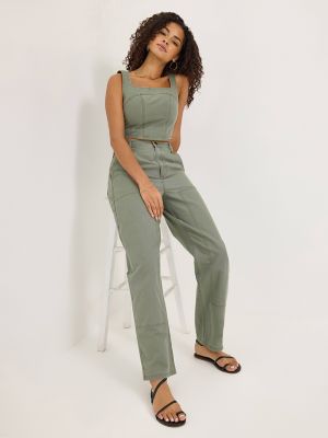 Women's Slim Corset Tank in Merchantile Green alternative view 4