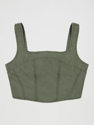Women's Slim Corset Tank in Merchantile Green alternative view 5