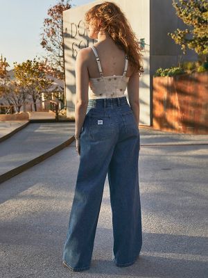 Women's Pleated Wide Leg Jean in Mid Chapter alternative view