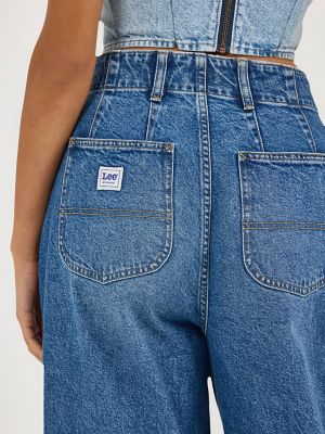 Women's Pleated Wide Leg Jean in Mid Chapter alternative view 4
