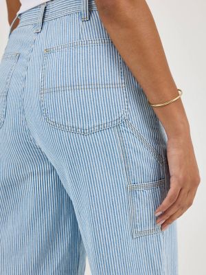 Women's Railroad Stripe Utility Carpenter Pant in Mid Railroad alternative view 6