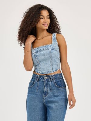 Women's Slim Corset Tank in Royal Indigo