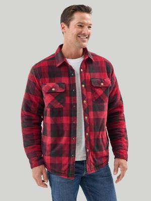 Mens flannel quilted shirt jacket best sale