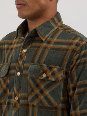Men's Polar Fleece Quilted Shirt Jacket