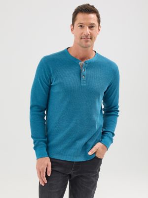 2 Tone hot Waffle Knit Henley