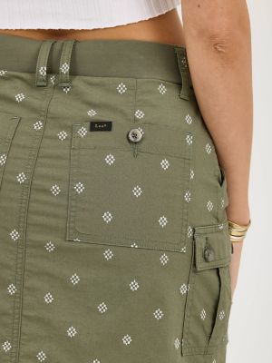 Women's Ultra Lux Comfort with Flex-to-Go Skort in Olive Grove Block Print alternative view 4