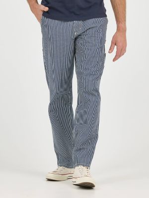 Men's Legendary Railroad Stripe Loose Carpenter Jean