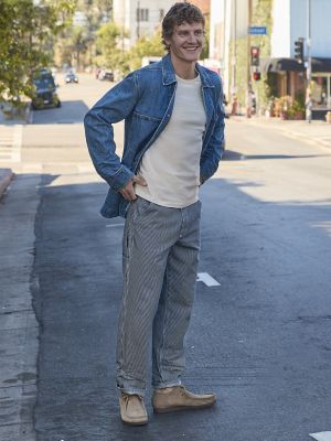 Men's Legendary Railroad Stripe Loose Carpenter Jean