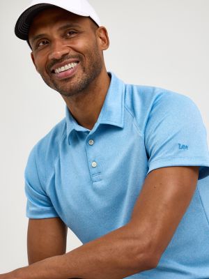 Men's Golf Series Solid Polo Shirt in Stream alternative view