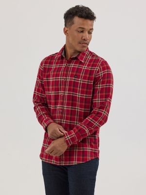 Men's Flannel One-Pocket Plaid Shirt