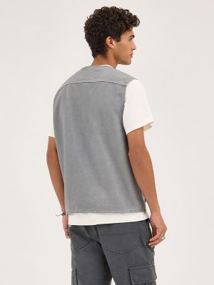 Men's Relaxed Workwear Vest in HD Lee Gray alternative view 2
