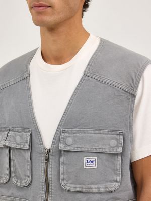 Men's Relaxed Workwear Vest in HD Lee Gray alternative view 3