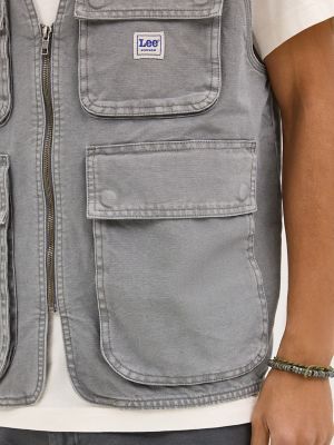 Men's Relaxed Workwear Vest in HD Lee Gray alternative view 5