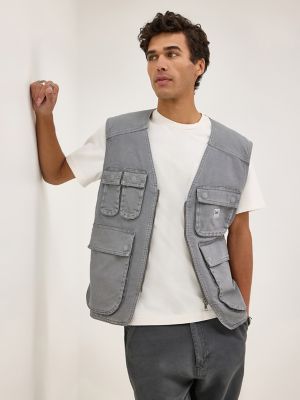 Men's Relaxed Workwear Vest in HD Lee Gray alternative view 6