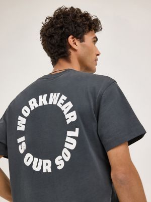 Men's Workwear Soul Logo Tee in Washed Black alternative view 3