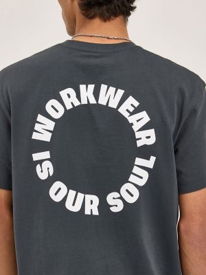 Men's Workwear Soul Logo Tee in Washed Black alternative view 5