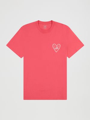 Men's Relaxed Heart Logo Tee in Lychee alternative view 4