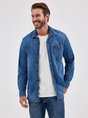 Men's Elton John Extreme Motion All Purpose Shirt in Medium Wash Indigo alternative view