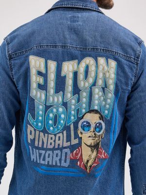 Men's Elton John Extreme Motion All Purpose Shirt in Medium Wash Indigo alternative view 2