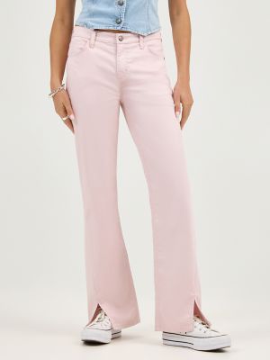 Women's Forward Curved Seam Split Bootcut Jean in Pale Mauve alternative view