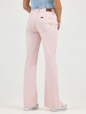 Women's Forward Curved Seam Split Bootcut Jean in Pale Mauve alternative view 2
