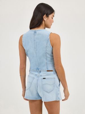 Women's Tailored Denim Vest in Keep It Legit alternative view