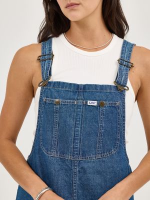 Women's Loose Bib Denim Overall Dress in Another Day alternative view 3
