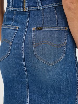 Women's High Rise Front Slit Pull On Skirt in Hardened alternative view 4