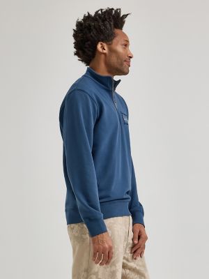 Men's Lee&reg; x Paul Smith Quarter Zip Sweatshirt in Dark Blue