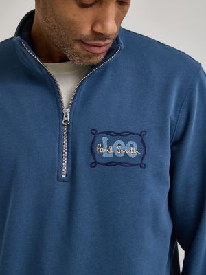 Men's Lee&reg; x Paul Smith Quarter Zip Sweatshirt in Dark Blue