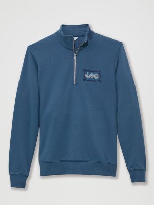 Men's Lee&reg; x Paul Smith Quarter Zip Sweatshirt in Dark Blue