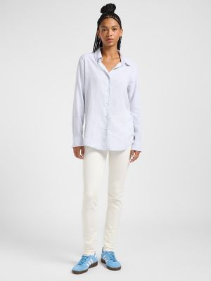 Women's Pinstripe Button Down Shirt in Concrete Pinstripe alternative view