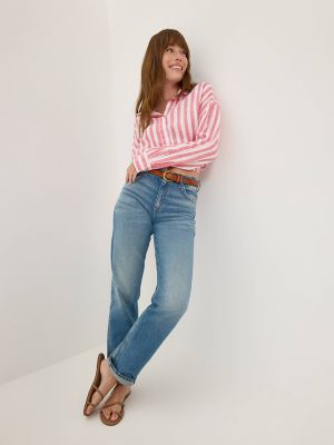Women's Elastic Waist Pocketless Shirt in Lychee Awning alternative view