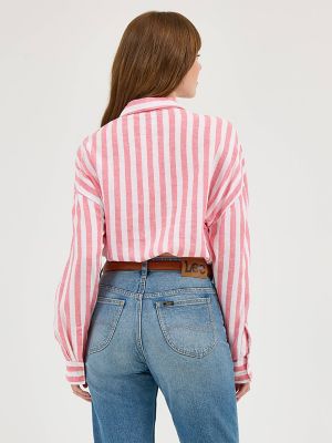 Women's Elastic Waist Pocketless Shirt in Lychee Awning alternative view 2