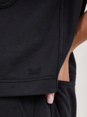 Women's Loose Crop Button Down Shirt in Unionall Black alternative view 3