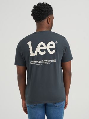 ◆LEE◆ Vintage Denim Graphic T-Shirt Light Grey Men's Denim Legend Graphic Tee