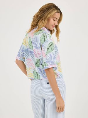 Women's Crop Fit Camp Shirt in Dew alternative view 2