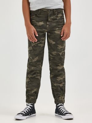 Boy's X-treme Motion Twill Jogger in Green Camo