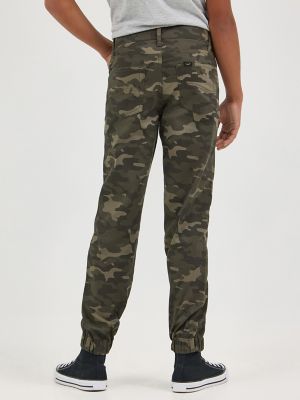 Boy's X-treme Motion Twill Jogger in Green Camo