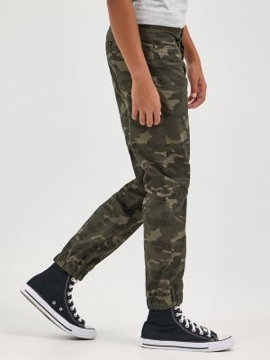 Boy's X-treme Motion Twill Jogger in Green Camo