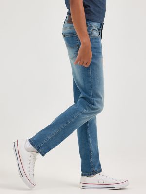 Boy's Regular Straight Stretch Jean in Medium Stone Used