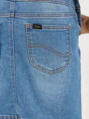 Girl's Stretch Denim Skirtall in Meadow Blue alternative view 4