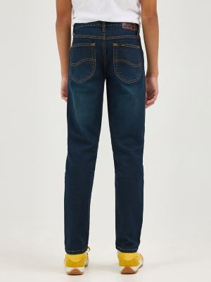 Boy's Slim Straight Stretch Jean in Dark Indigo
