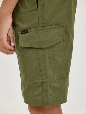 Boy's Rib Stretch Pull On Cargo Short in Cypress alternative view 5
