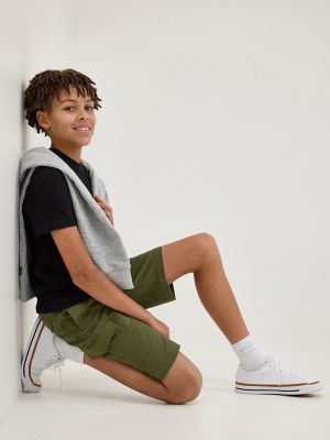 Boy's Rib Stretch Pull On Cargo Short in Cypress alternative view 6