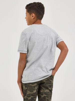 Boy's Split Twitch Logo Tee in Heather Grey