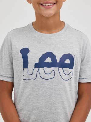 Boy's Split Twitch Logo Tee in Heather Grey