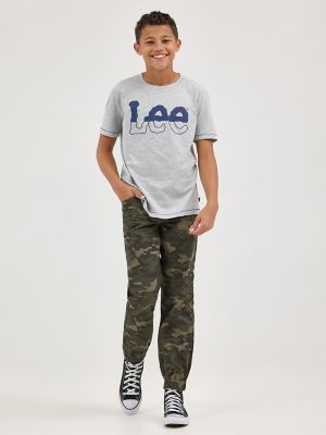 Boy's Split Twitch Logo Tee in Heather Grey